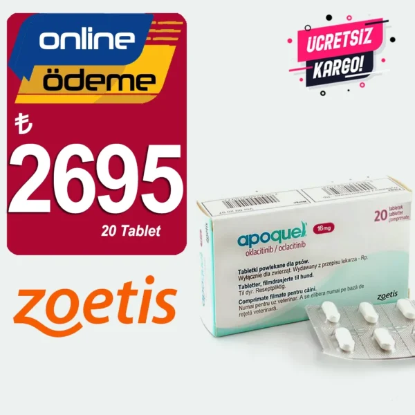 Apoquel 16 mg Köpek için Parazit Tablet 20 li