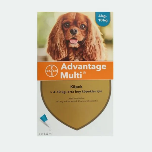 4 KUTU Advantage Multi 4-10 kg Köpek İç Dış Parazit Damlası – 1 ml
