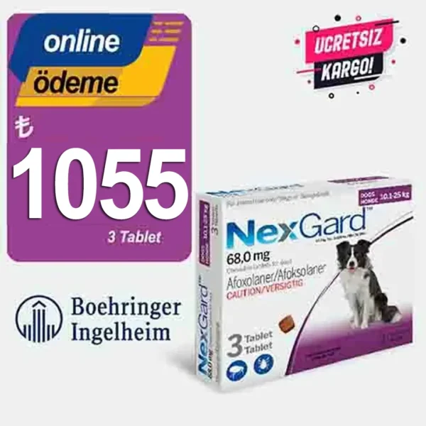 Nexgard 10-25kg arası Köpekler için Dış Paraziter Tablet L 68 MG