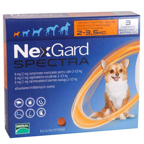 Nexgard Spectra 2,5-3,5kg arası Köpekler için İç Dış Paraziter Tablet XS