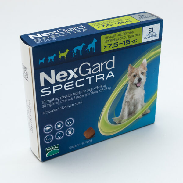 Nexgard Spectra 7,5-15 kg arası Köpekler için İç Dış Paraziter Tablet M